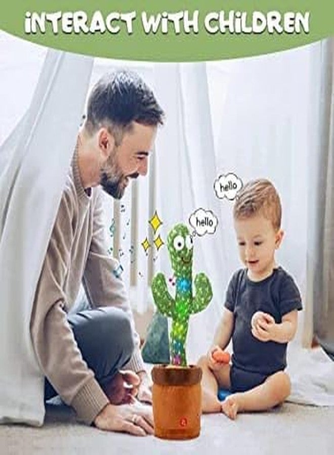 Manos Cactus Toy for Kids Talking Singing Wriggle Children Baby Plush Electronic Toys Voice Recording Repeats What You Say LED Lights Gift - Image 2
